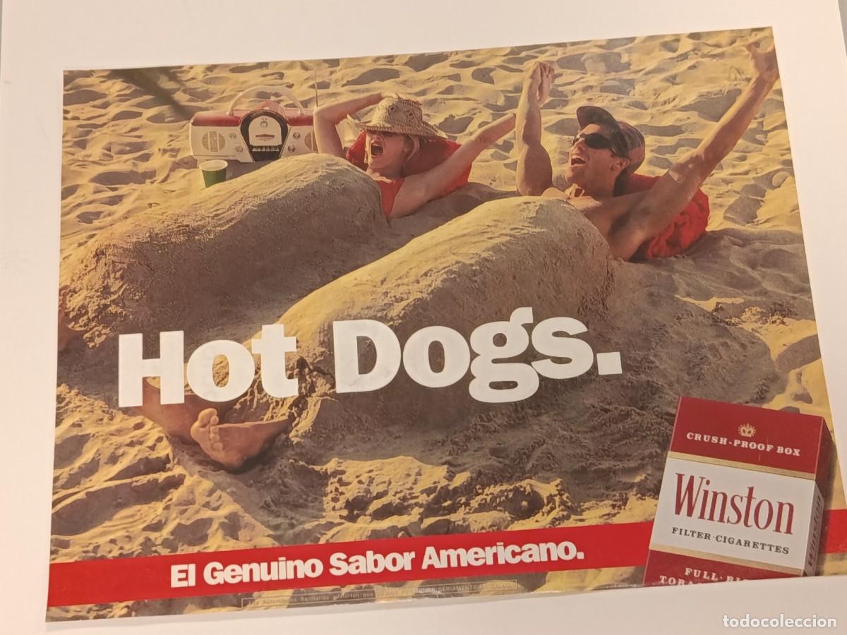 Coleccionismo de revistas y peri&oacute;dicos: Publicidad Antigua 1980: Winston &mdash; &rdquo;Hot Dogs&rdquo; (El Genuino Sabor Americano). Playa y Humor. Original