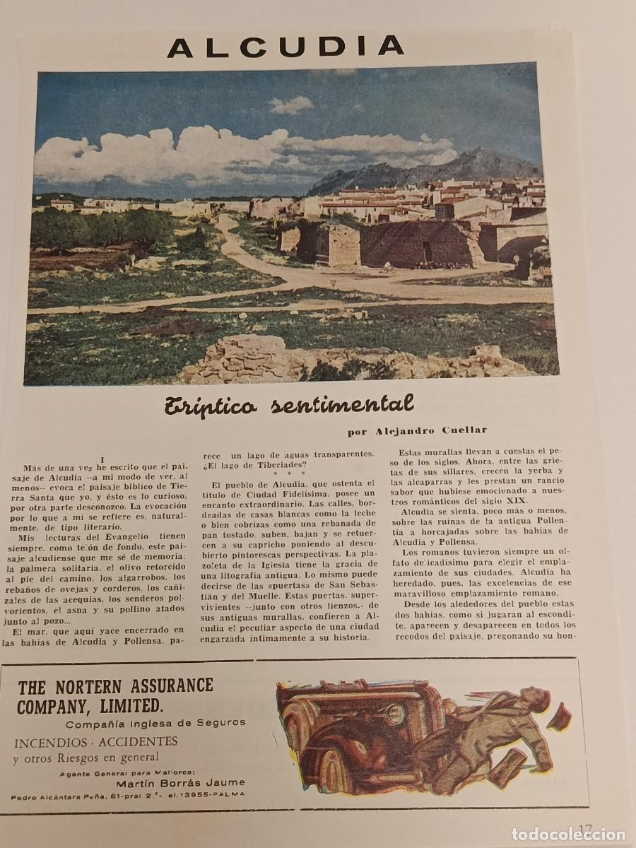 Coleccionismo de revistas y peri&oacute;dicos: Mallorca 1972: Reportaje Hist&oacute;rico de Alcudia (Murallas, Santa Ana, Cueva San Mart&iacute;n). Original