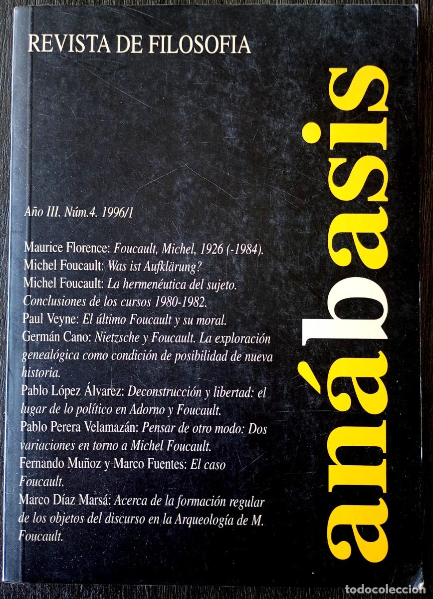 Coleccionismo de revistas y peri&oacute;dicos: An&aacute;basis. Revista de filosof&iacute;a n.&ordm; 4 . Michel Foucault
