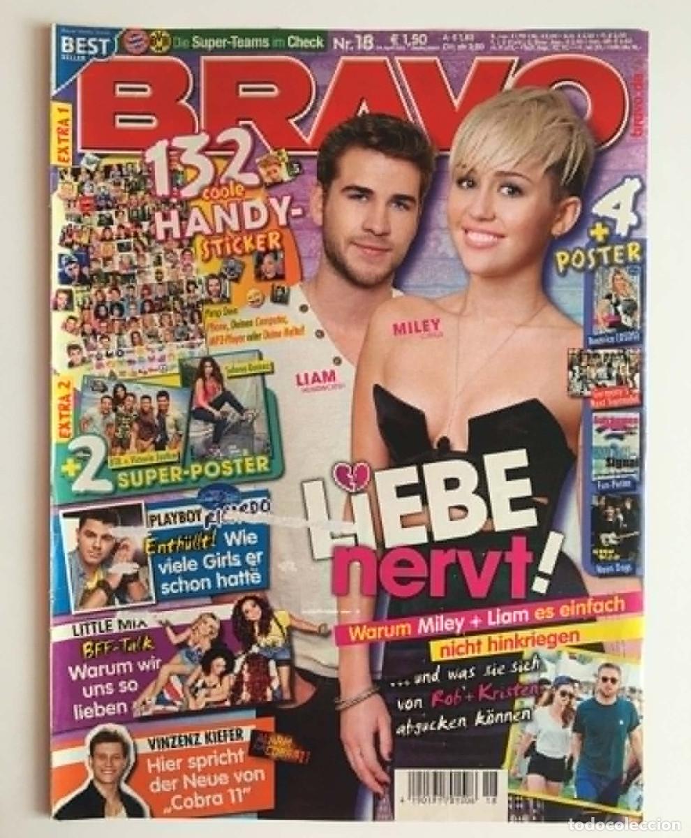 Coleccionismo de revistas y peri&oacute;dicos: Miley Cyrus & Liam Hemsworth Original Magazine Cover Page А4 - Bravo Germany Music Rare