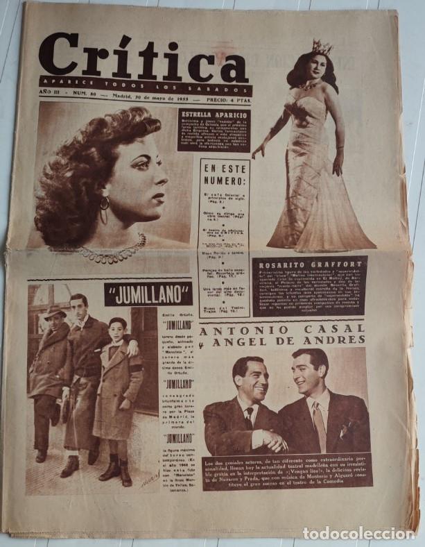 Coleccionismo de revistas y peri&oacute;dicos: REVISTA CRITICA A&Ntilde;O 1953, EMILIO ORTU&Ntilde;O JUMILLANO, ESTRELLA APARICIO, ROSARITO GRAFFORT, ANTO&Nu;&Iota;&Omicron; CAS