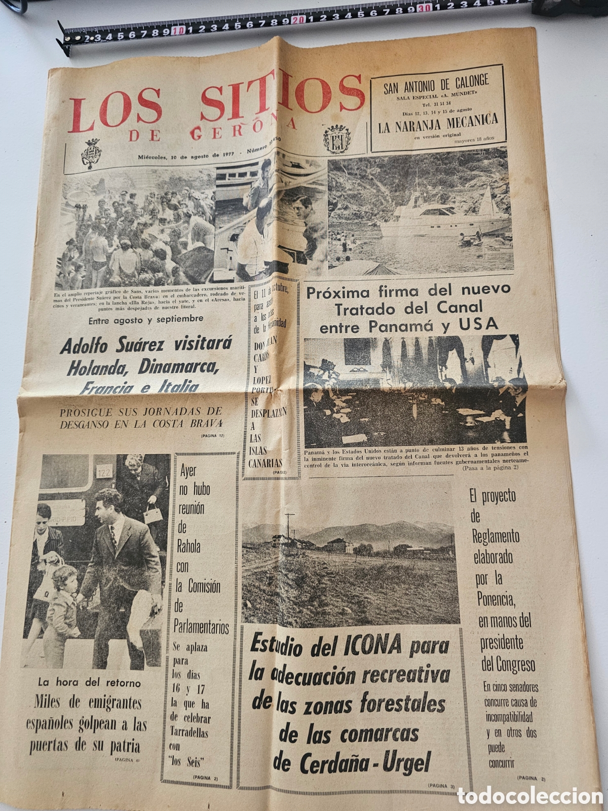 Coleccionismo de revistas y peri&oacute;dicos: ​Peri&oacute;dico Hist&oacute;rico &rdquo;Los Sitios de Gerona&rdquo; - 10 de Agosto de 1977 (Transici&oacute;n Espa&ntilde;ola)