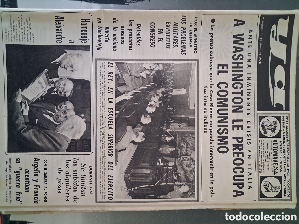 Coleccionismo de revistas y peri&oacute;dicos: Diario Ya 11/01/1978