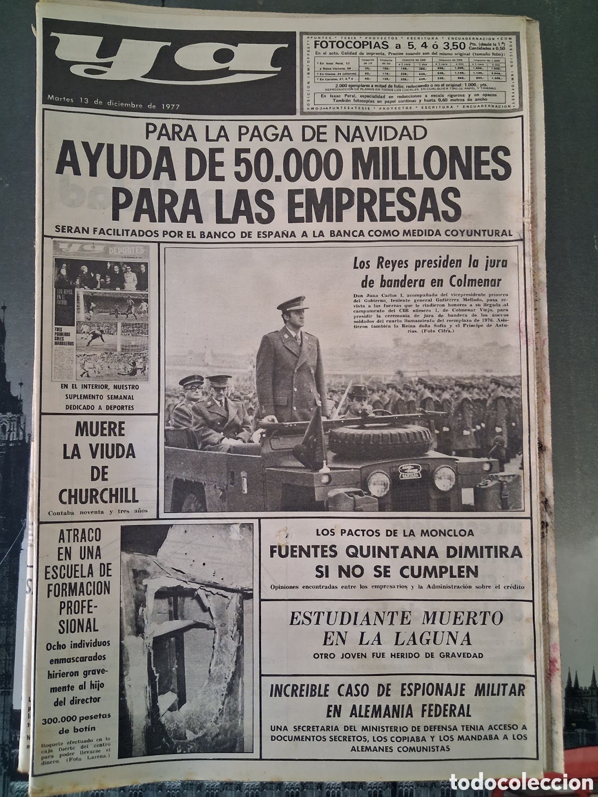 Collectionnisme de Revues et Journaux: Diario Ya 13/12/1977