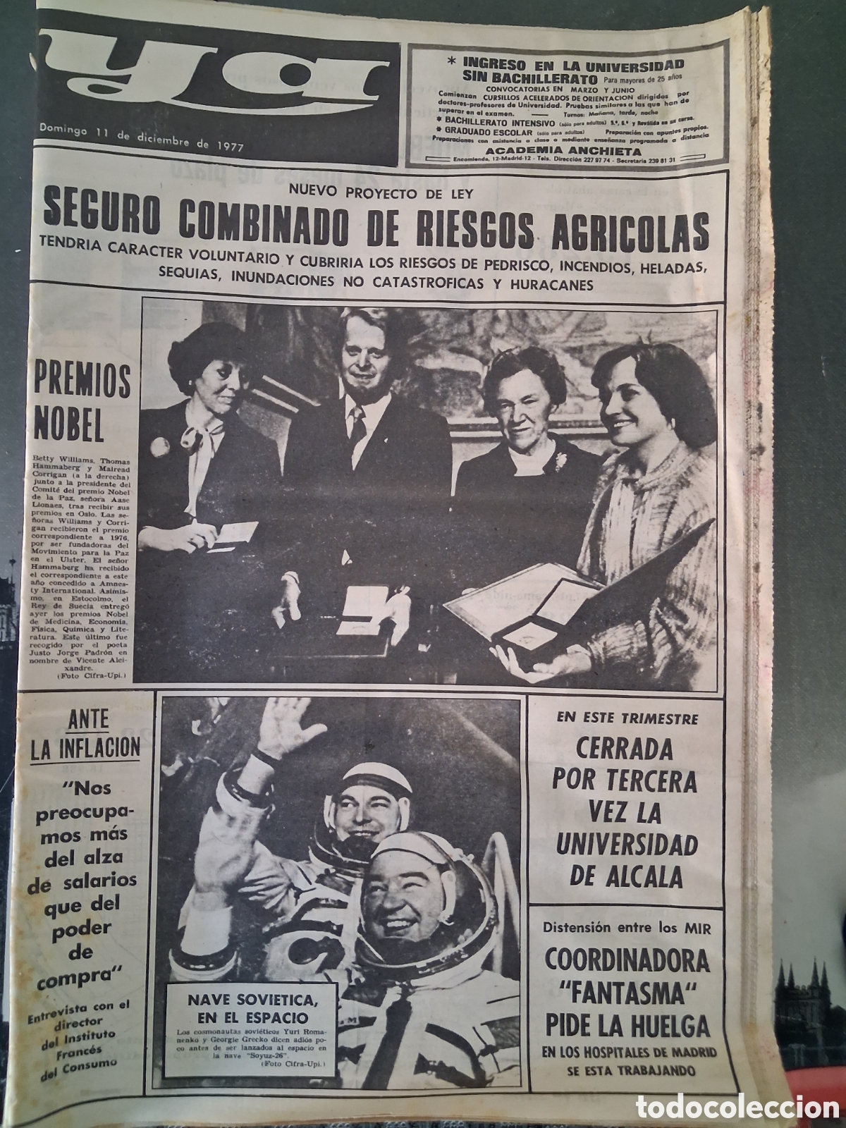 Coleccionismo de revistas y peri&oacute;dicos: Diario Ya 11/12/1977