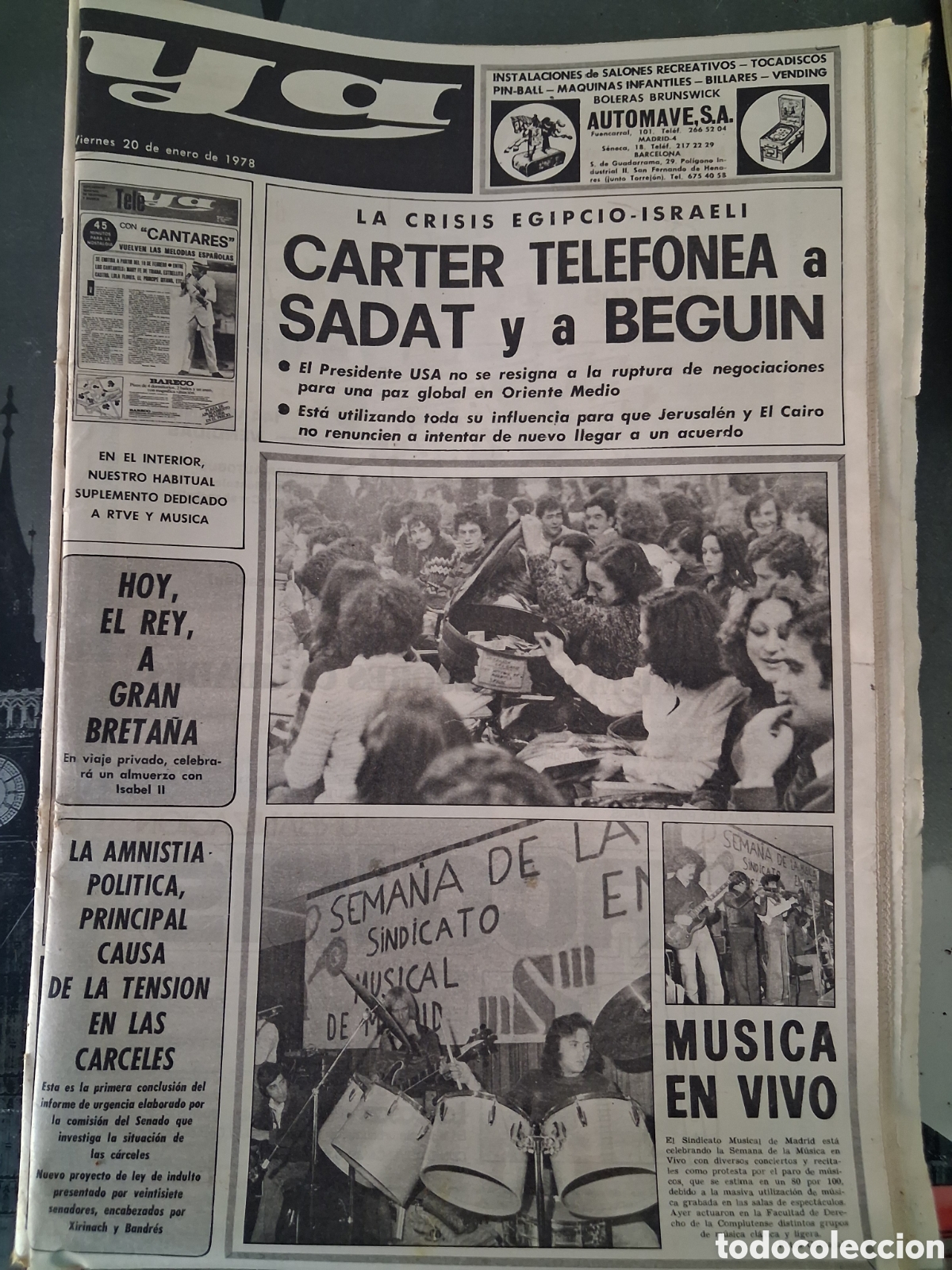 Collectionnisme de Revues et Journaux: Diario Ya 20/01/1978