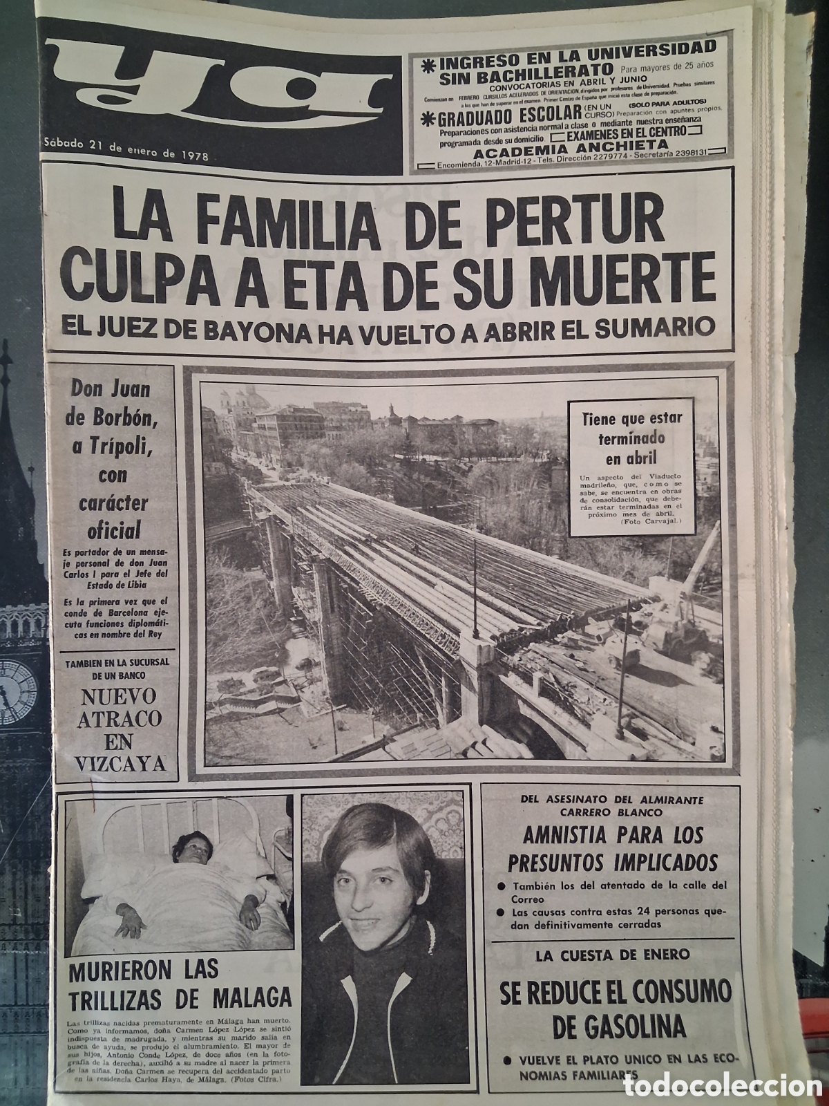 Collection Magazines and Newspapers: Diario Ya 21/01/1978