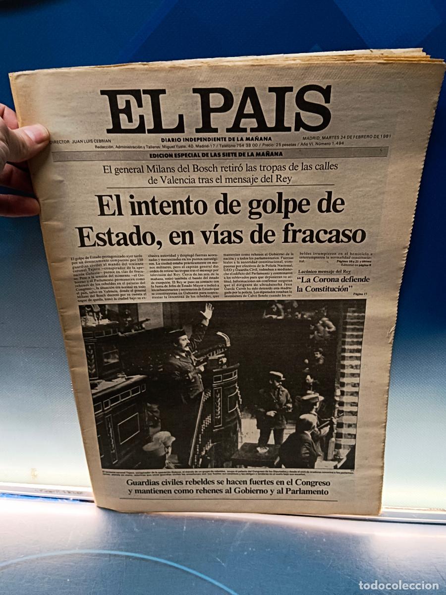 Coleccionismo de revistas y peri&oacute;dicos: Peri&oacute;dico El Pa&iacute;s n&ordm;1494, Golpe de Estado 23F. 24 febrero 1981