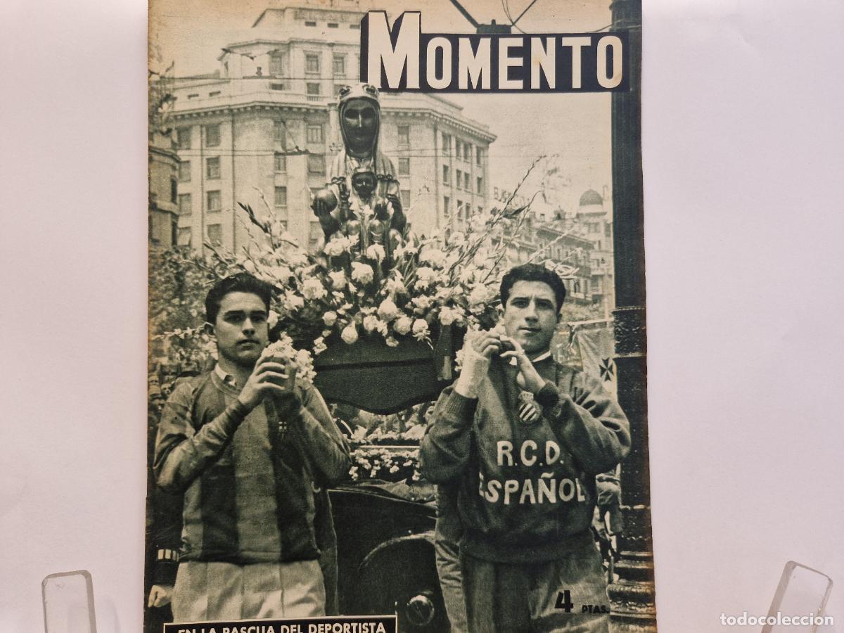 Coleccionismo de revistas y peri&oacute;dicos: REVISTA. MOMENTO. EN LA PASCUA DEL DEPORTISTA. 21 DE MAYO 1953
