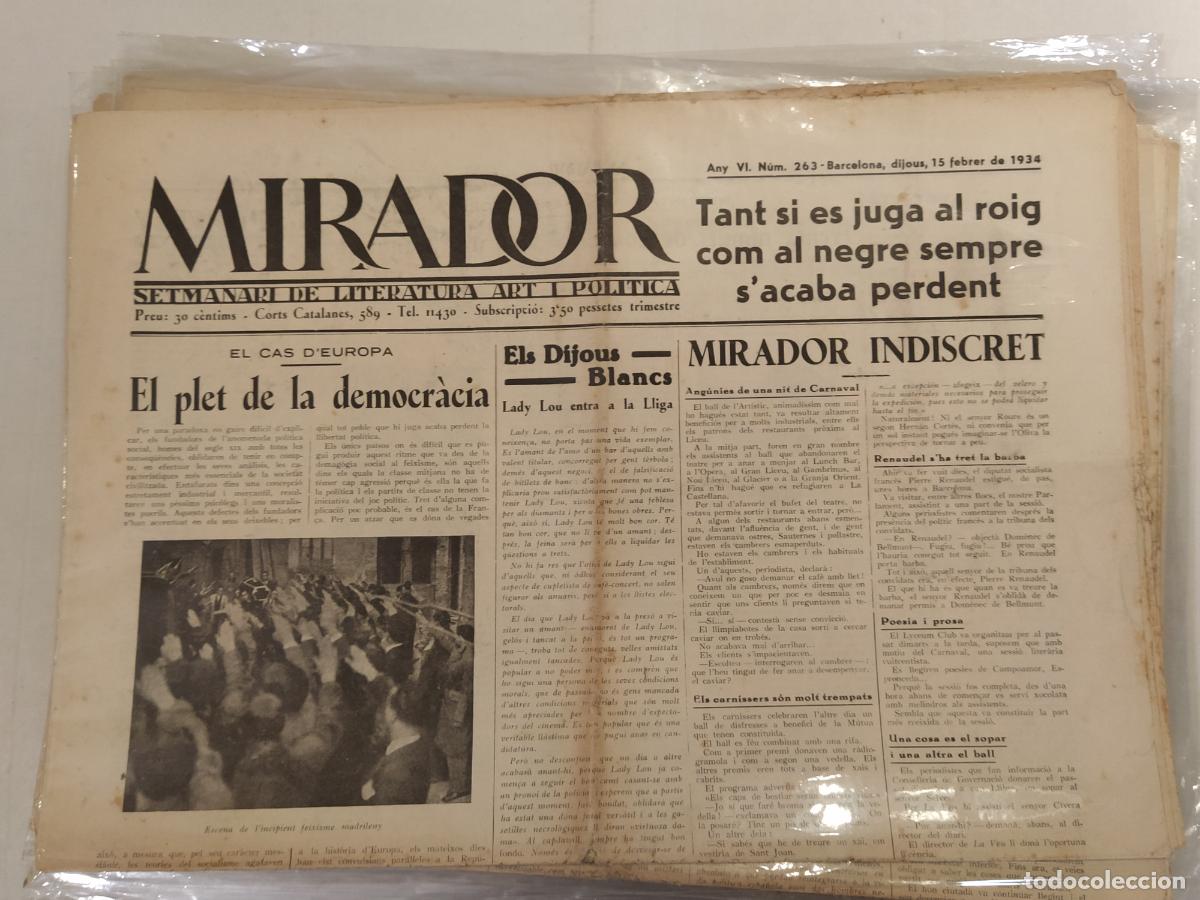 Coleccionismo de revistas y peri&oacute;dicos: MIRADOR - ANY 1934 NUMERO 263 - REPUBLICA - SETMANARI DE LITERATURA ART I POLITICA