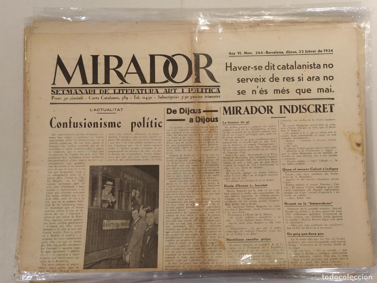 Coleccionismo de revistas y peri&oacute;dicos: MIRADOR - ANY 1934 NUMERO 264 - REPUBLICA - SETMANARI DE LITERATURA ART I POLITICA