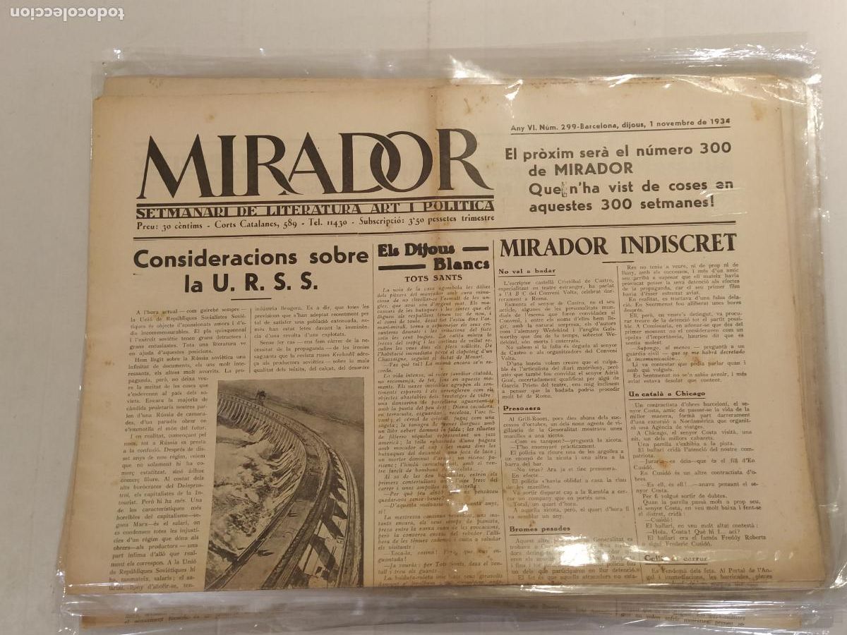 Coleccionismo de revistas y peri&oacute;dicos: MIRADOR - ANY 1934 NUMERO 299 - REPUBLICA - SETMANARI DE LITERATURA ART I POLITICA