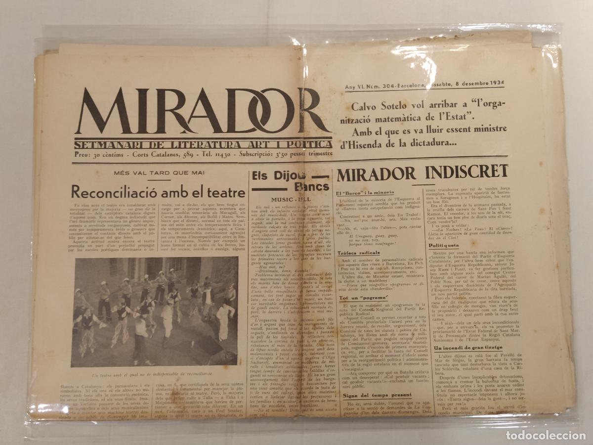 Coleccionismo de revistas y peri&oacute;dicos: MIRADOR - ANY 1934 NUMERO 304 - REPUBLICA - SETMANARI DE LITERATURA ART I POLITICA