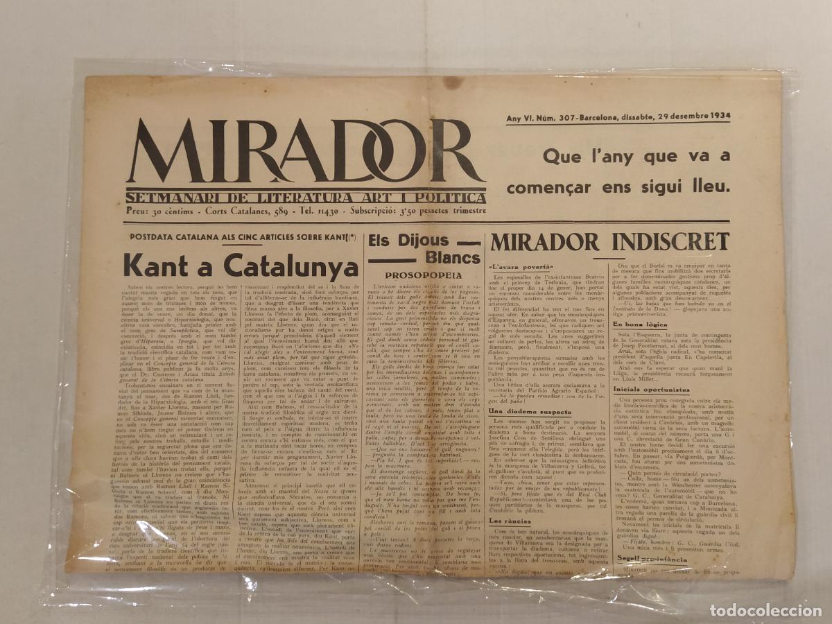 Coleccionismo de revistas y peri&oacute;dicos: MIRADOR - ANY 1934 NUMERO 307 - REPUBLICA - SETMANARI DE LITERATURA ART I POLITICA