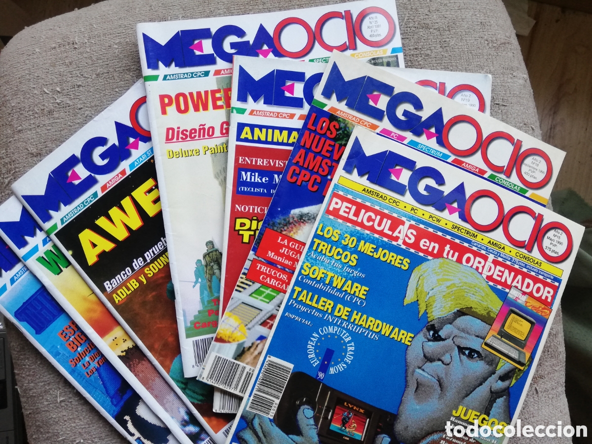 Collezionismo di Riviste e Giornali: Lote 7 revistas inform&aacute;tica Megaocio. N&uacute;meros 15, 18, 19, 25, 26, 29 y 31. A&ntilde;os 1990 1991