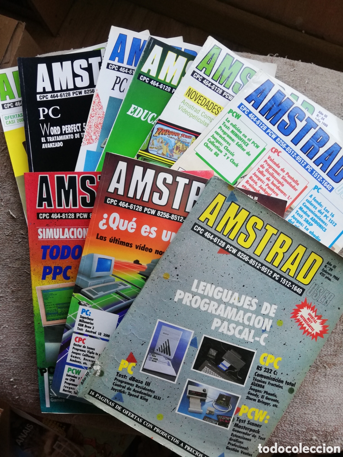 Sammeln von Zeitschriften und Zeitungen: Lote 9 revistas de inform&aacute;tica Amstrad User. N&uacute;meros 29, 31, 32, 33, 34, 36, 37, 38 y 39. A&ntilde;o 1988