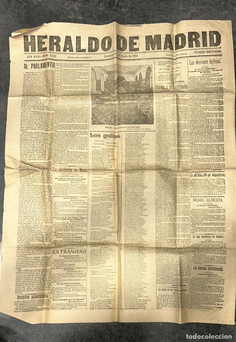 Coleccionismo de revistas y peri&oacute;dicos: PERIODICO ANTIGUO EL HERALDO DE MADRID 14 ENERO 1906