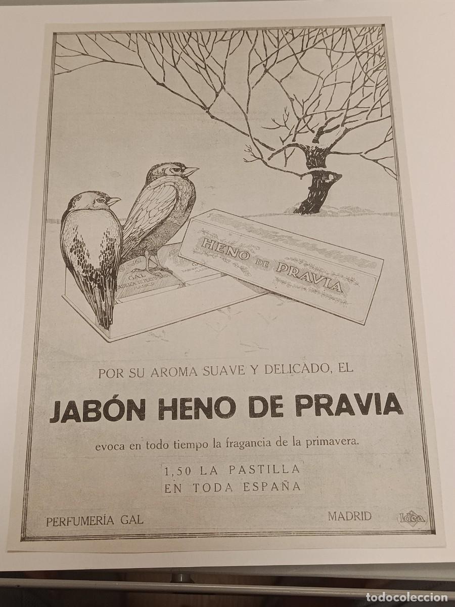 Coleccionismo de revistas y peri&oacute;dicos: Antigua Hoja Publicitaria Jab&oacute;n Heno de Pravia. Perfumer&iacute;a Gal Madrid. A&ntilde;os 20/30.