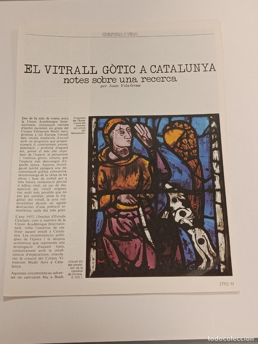 Coleccionismo de revistas y peri&oacute;dicos: Articulo Revista 1980s - El Vitrall Gotic a Catalunya Joan Vila-Grau Girona Pedralbes Ramon Roca-Jun