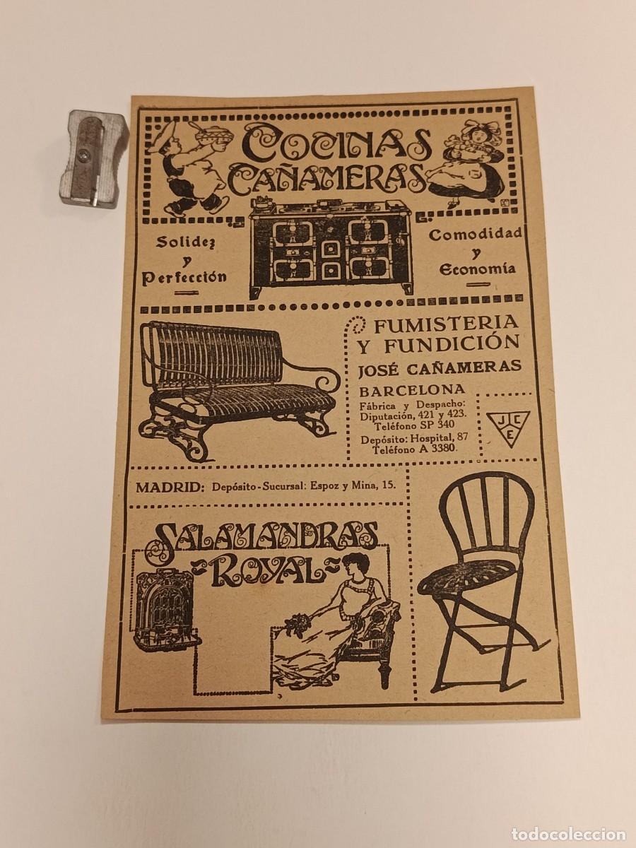 Sammeln von Zeitschriften und Zeitungen: Publicidad Antigua 1918 Cocinas Ca&ntilde;ameras Barcelona Madrid Fumisteria Fundicion Salamandras