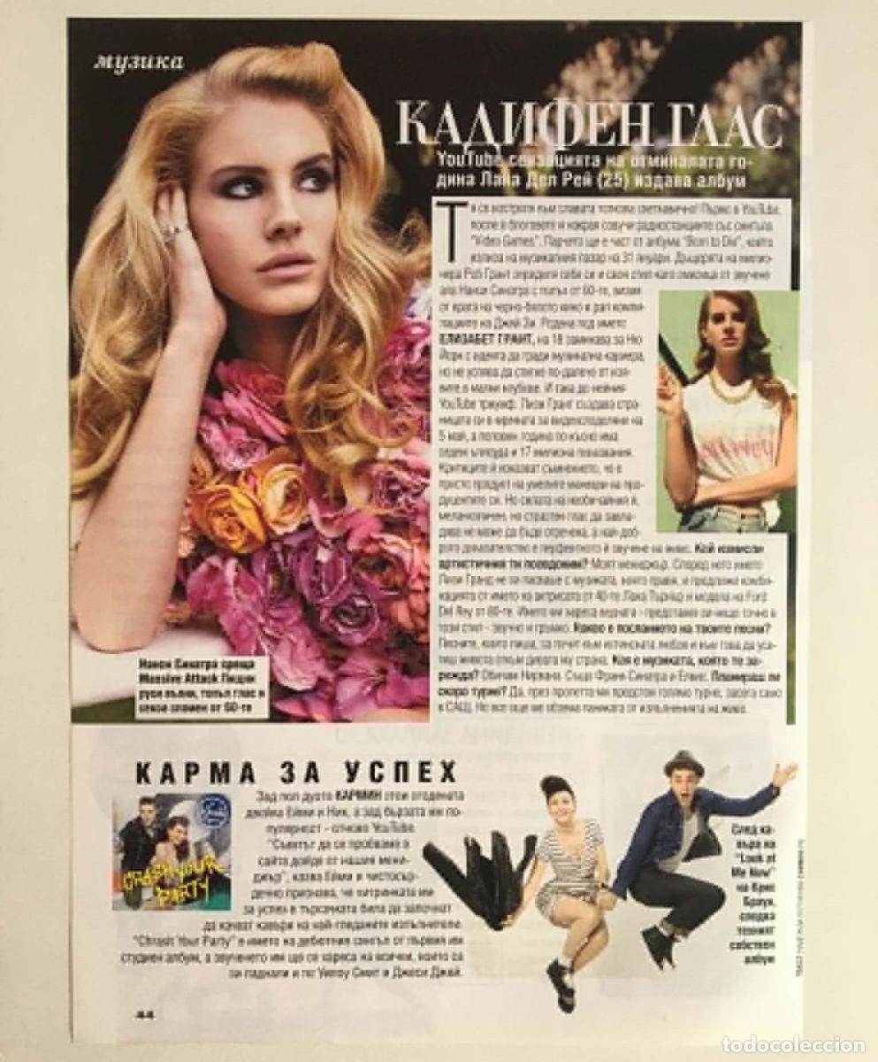 Coleccionismo de revistas y peri&oacute;dicos: Lana del Rey Born to Die Era Vintage Magazine Article Clipping A5 - Joy Magazine Bulgaria Music