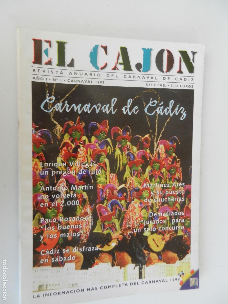 Coleccionismo de revistas y peri&oacute;dicos: EL CAJON - REVISTA ANUARIO CARNAVAL DE CADIZ - A&Ntilde;O I N&ordm; 1 - CARNAVAL 1999