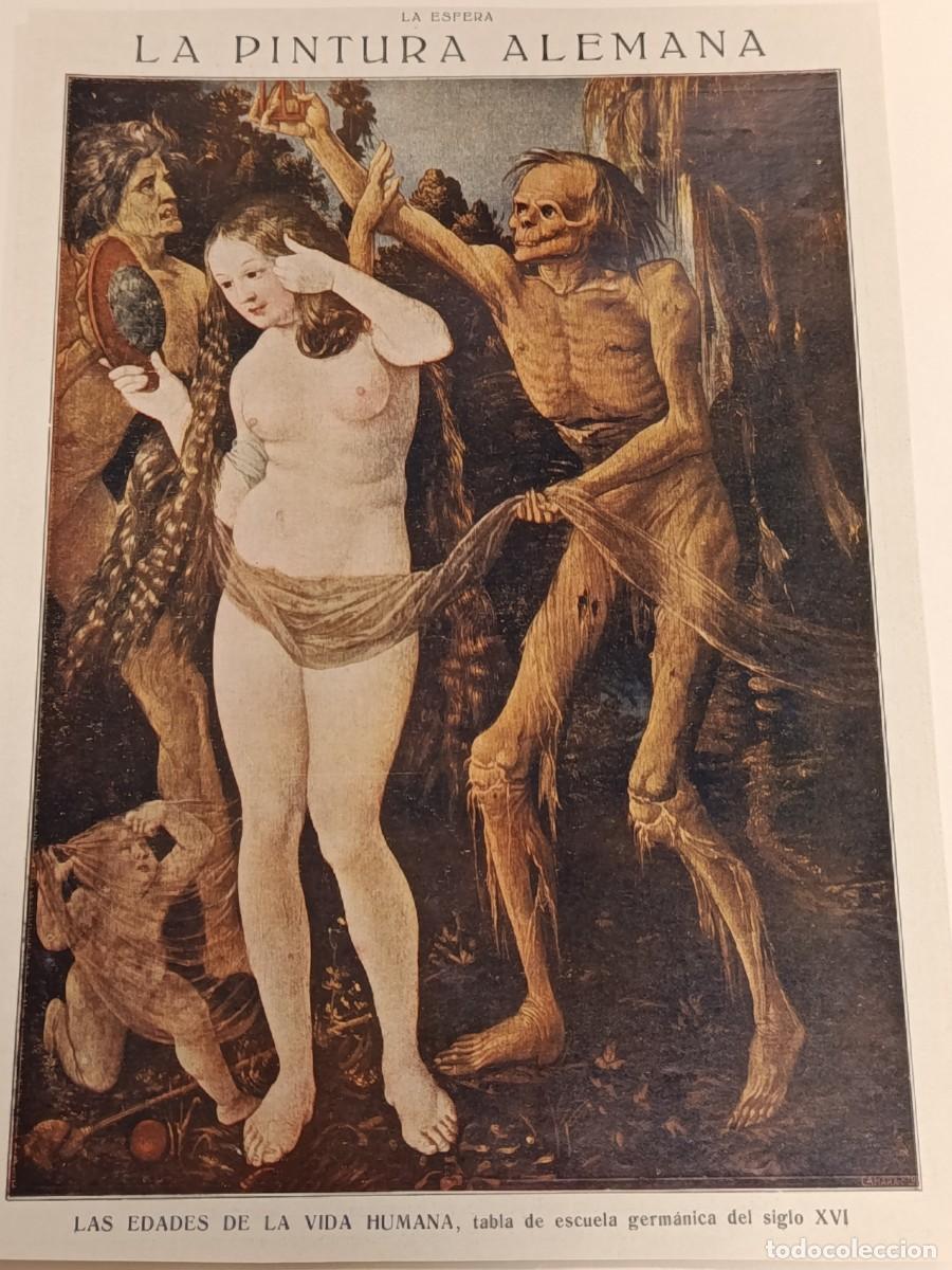 Coleccionismo de revistas y peri&oacute;dicos: Lamina Antigua Revista La Esfera - La Pintura Alemana Las Edades de la Vida Humana Siglo XVI Arte Mu