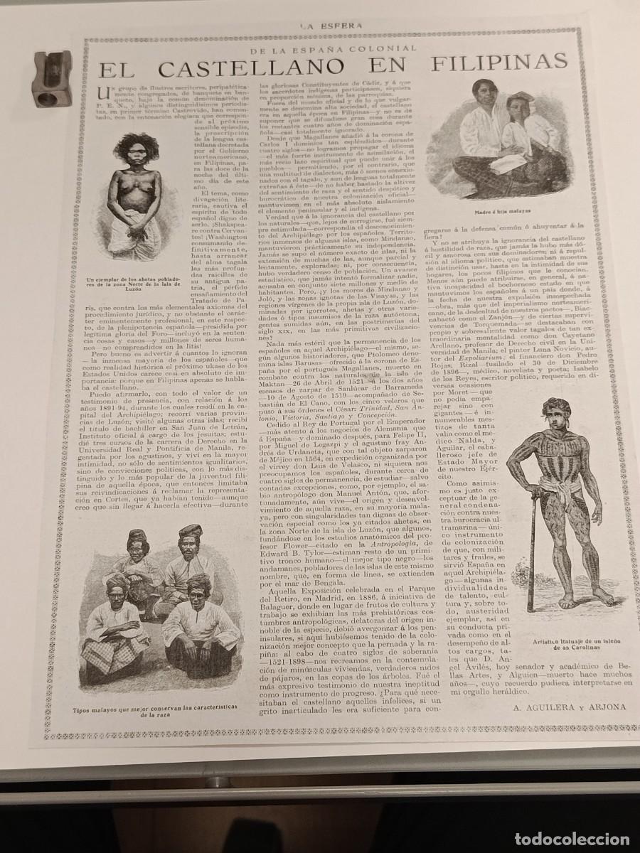 Coleccionismo de revistas y peri&oacute;dicos: Antigua Hoja La Esfera. De la Espa&ntilde;a Colonial: El Castellano en Filipinas. Etnograf&iacute;a e Historia.
