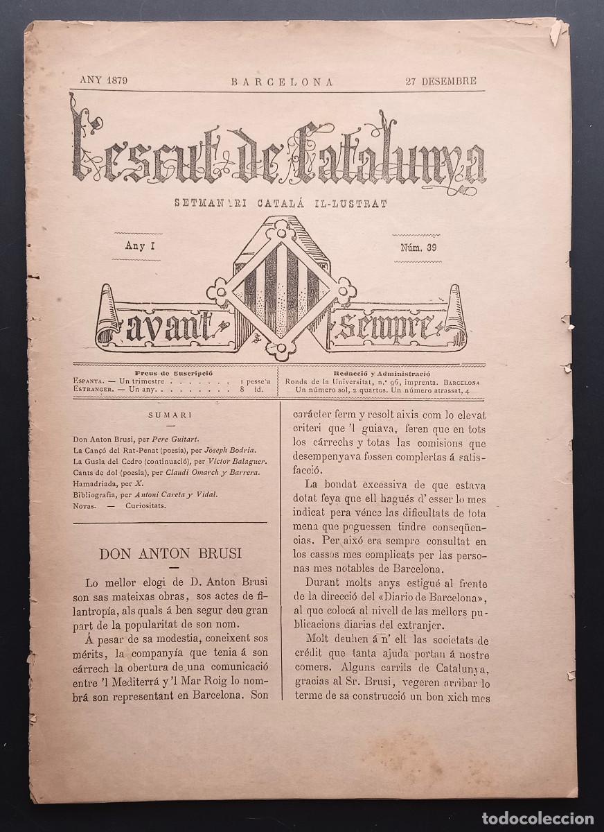 Collection Magazines and Newspapers: L'ESCUT DE CATALUNYA SETMANARI CATAL&Aacute; I&middot;LUSTRAT - ANY I N&ordm; 39 - 27 DESEMBRE 1879