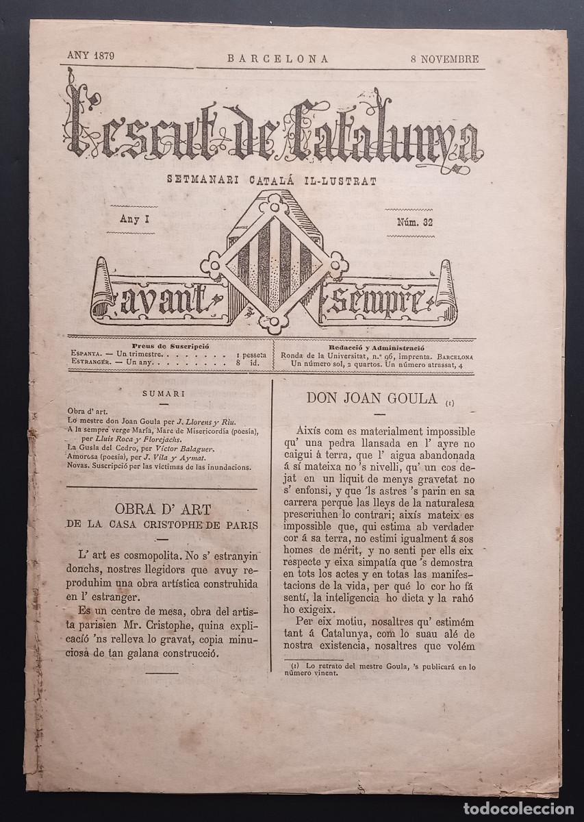 Collection Magazines and Newspapers: L'ESCUT DE CATALUNYA SETMANARI CATAL&Aacute; I&middot;LUSTRAT - ANY I N&ordm; 32 - 8 NOVEMBRE 1879