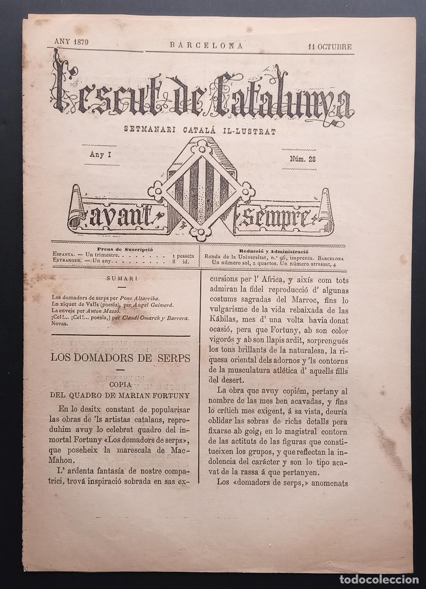 Collection Magazines and Newspapers: L'ESCUT DE CATALUNYA SETMANARI CATAL&Aacute; I&middot;LUSTRAT - ANY I N&ordm; 28 - 11 OCTUBRE 1879