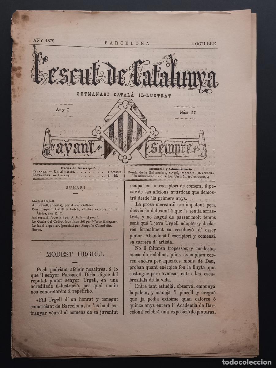 Collection Magazines and Newspapers: L'ESCUT DE CATALUNYA SETMANARI CATAL&Aacute; I&middot;LUSTRAT - ANY I N&ordm; 27 - 4 OCTUBRE 1879