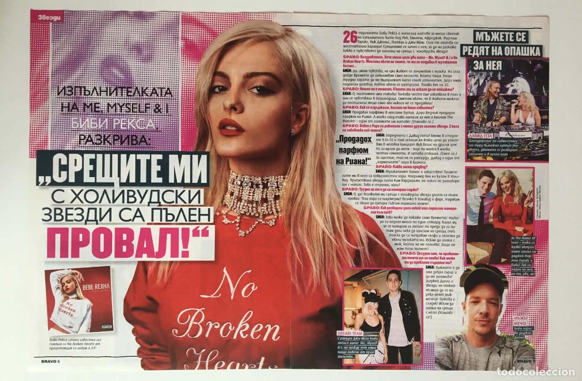 Coleccionismo de revistas y peri&oacute;dicos: Bebe Rexha No Broken Hearts Vintage Magazine Article Clipping Interview - Bravo Bulgaria Music Rare