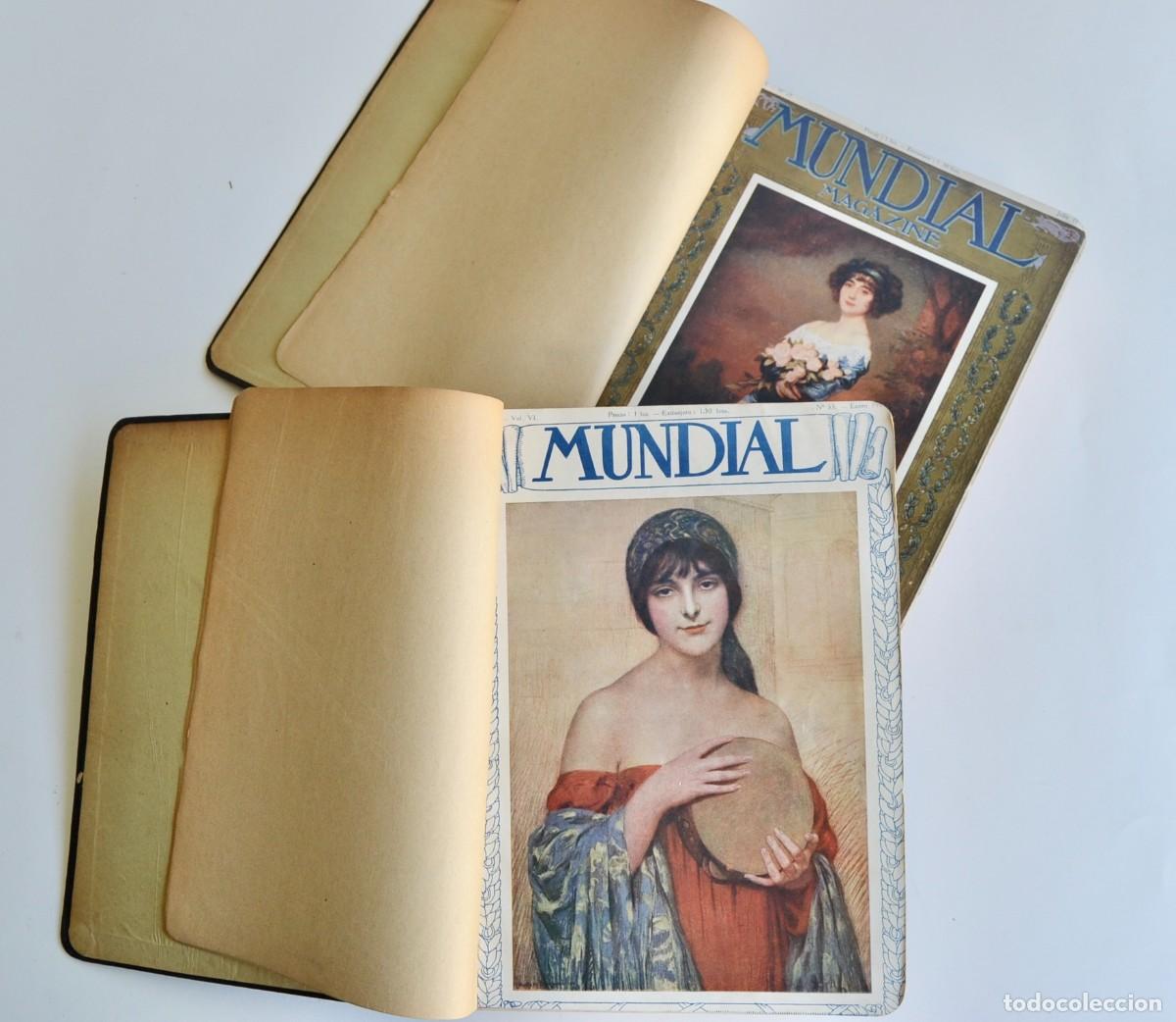 Colecionismo de Revistas e Jornais: Dos Vol&uacute;menes Encuadernados. Revista: &rdquo;Mundial Magazine&rdquo;. Director Literario, Rub&eacute;n Dar&iacute;o. 1913-14