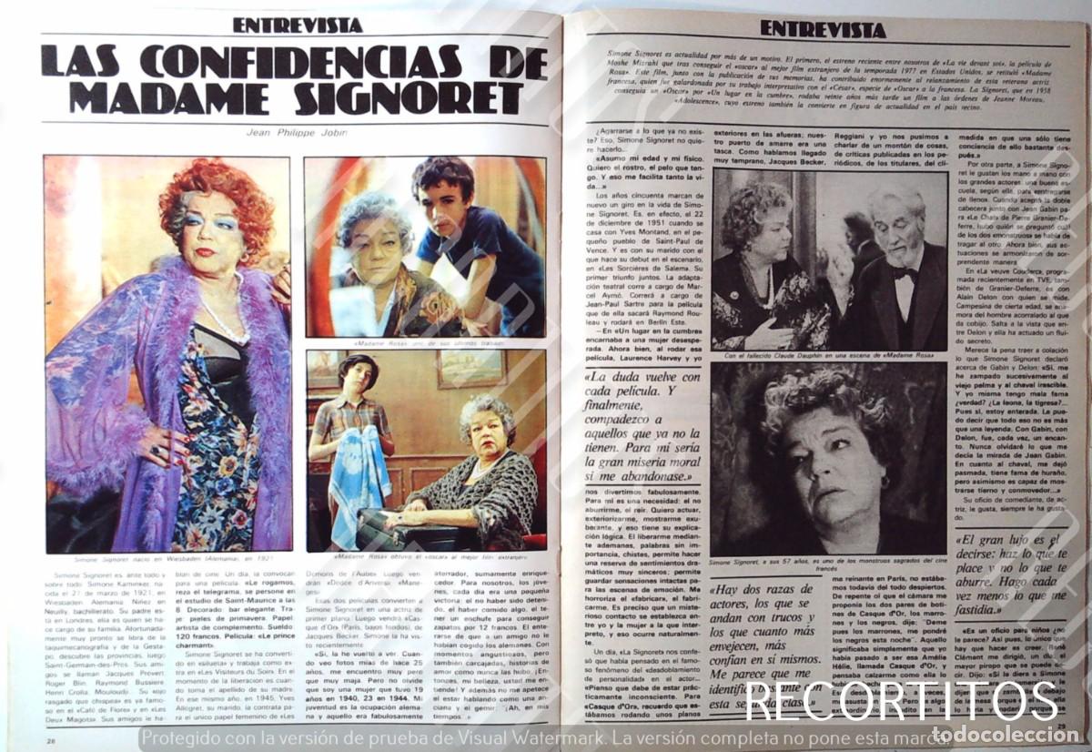 Sammeln von Zeitschriften und Zeitungen: SIMONE DIGNORET YVES MONTAND