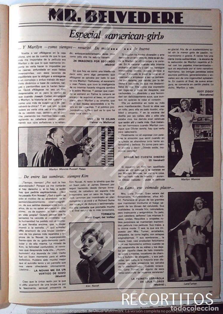 Coleccionismo de revistas y peri&oacute;dicos: KIM NOVAK MARILYN MONROE LANA TURNER RUSSELL PALAIS GABRIEL RENOM NURIA ESPERT FEDRA