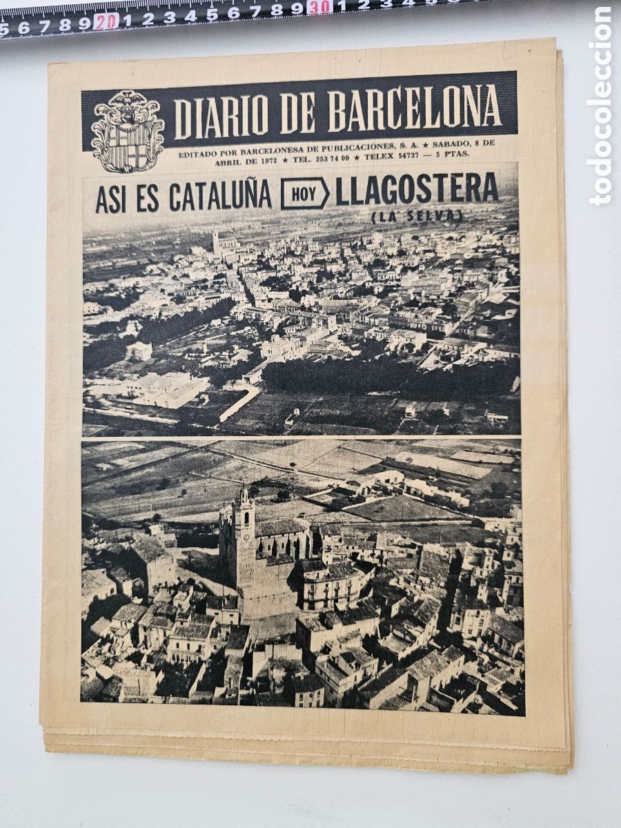 Coleccionismo de revistas y peri&oacute;dicos: ​Suplemento Diario de Barcelona 1972 - Especial Llagostera (La Selva) - Muy Raro