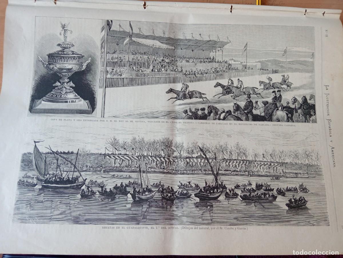 Sammeln von Zeitschriften und Zeitungen: REVISTA ENTERA A&Ntilde;O 1878 SEVILLA SAN TELMO CARRERA DE CABALLOS REGATAS EN EL GUADALQUIVIR