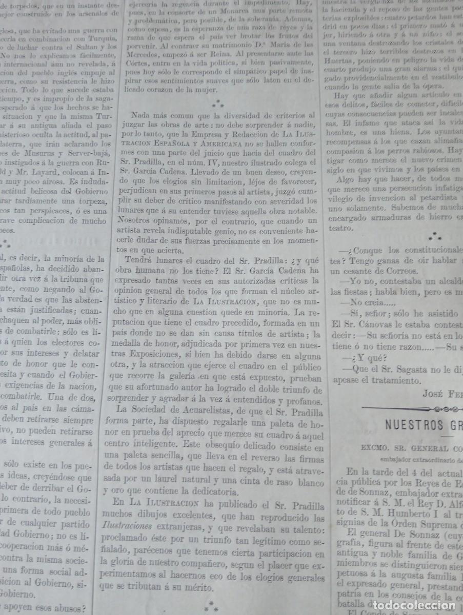 Collectionnisme de Revues et Journaux: REVISTA ENTERA A&Ntilde;O 1878 FRANCISCO PRADILLA PALACIO DE ELDUAYEN BAYONA GALICIA MARTINEZ CUBELLS