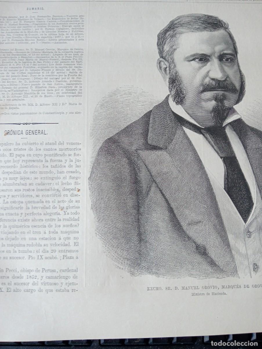 Colecionismo de Revistas e Jornais: REVISTA ENTERA A&Ntilde;O 1878 MARQUES DE OROVIO MUERTE PAPA PIO IX ANTONIO MU&Ntilde;OZ DEGRAIN MIGUEL JADRAQUE