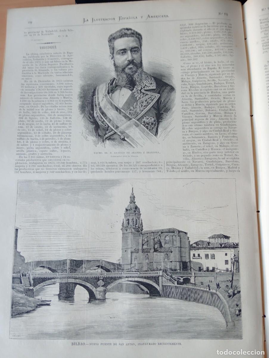 Colecionismo de Revistas e Jornais: REVISTA ENTERA A&Ntilde;O 1878 ANTONIO DE ARANDA IBARROLA NUEVO PUENTE DE SAN ANTON BILBAO