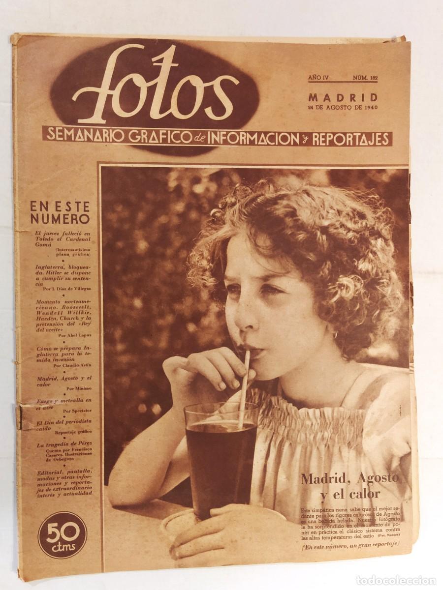 Coleccionismo de revistas y peri&oacute;dicos: FOTOS-A&Ntilde;O 1940-SOCIEDAD MINERA METALURGICA PE&Ntilde;RROYA-NAZI HITLER-CARDENAL GOMA-MADRID CALOR ETC