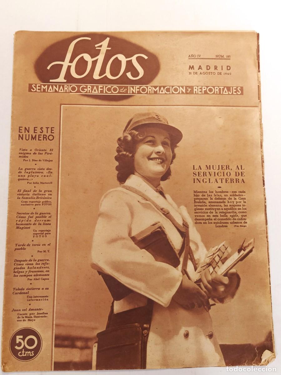 Coleccionismo de revistas y peri&oacute;dicos: FOTOS-A&Ntilde;O 1940-MUJER GUERRA-GUERRA MUNDIAL-TARDE DE TOROS-PETAIN EN VICHY ETC