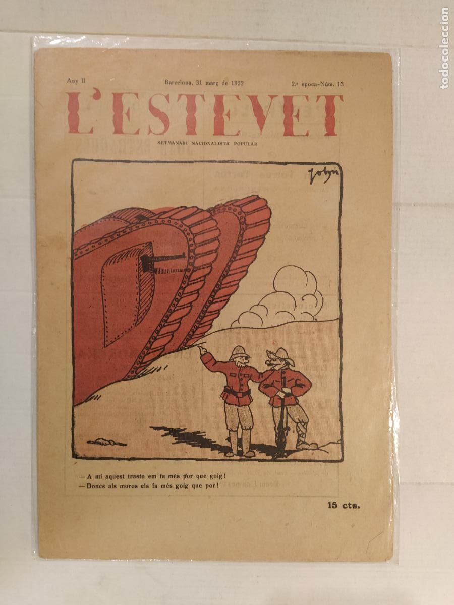 Coleccionismo de revistas y peri&oacute;dicos: L'ESTEVET - 2&ordf; EPOCA NUMERO 13 ANY 1922 - SETMANARI NACIONALISTA POPULAR - REVISTA ANTIGA CATALANA