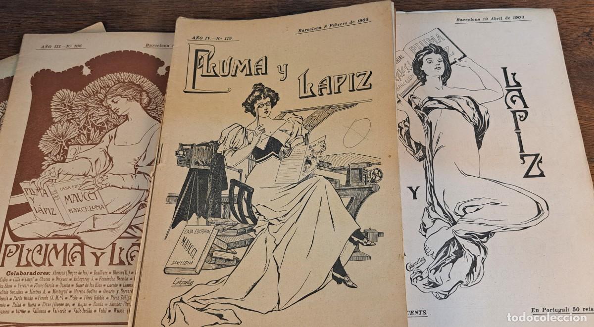 Coleccionismo de revistas y peri&oacute;dicos: 24 Revistas Pluma y L&aacute;piz, entre los a&ntilde;os 1902 - 1903, Editorial Maucci, Barcelona