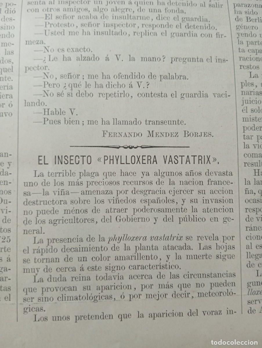 Coleccionismo de revistas y peri&oacute;dicos: REVISTA ENTERA A&Ntilde;O 1878 APARICION DE LA FILOXERA PHYLLOXERA EN PERPI&Ntilde;AN PREOCUPACION EN ESPA&Ntilde;A VINO