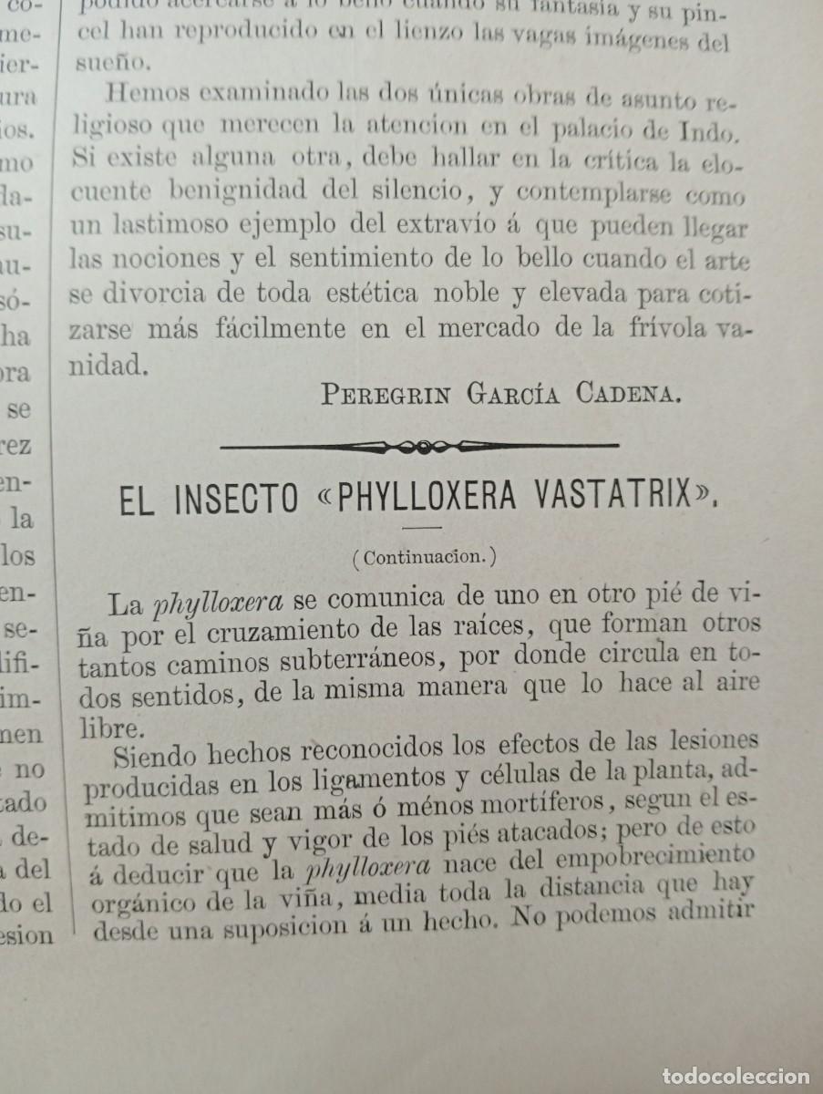 Coleccionismo de revistas y peri&oacute;dicos: REVISTA ENTERA A&Ntilde;O 1878 LA FILOXERA PHYLLOXERA VASTATRIX GARRAPINILLOS RECOGEDOR DE BASURA VALENCIA
