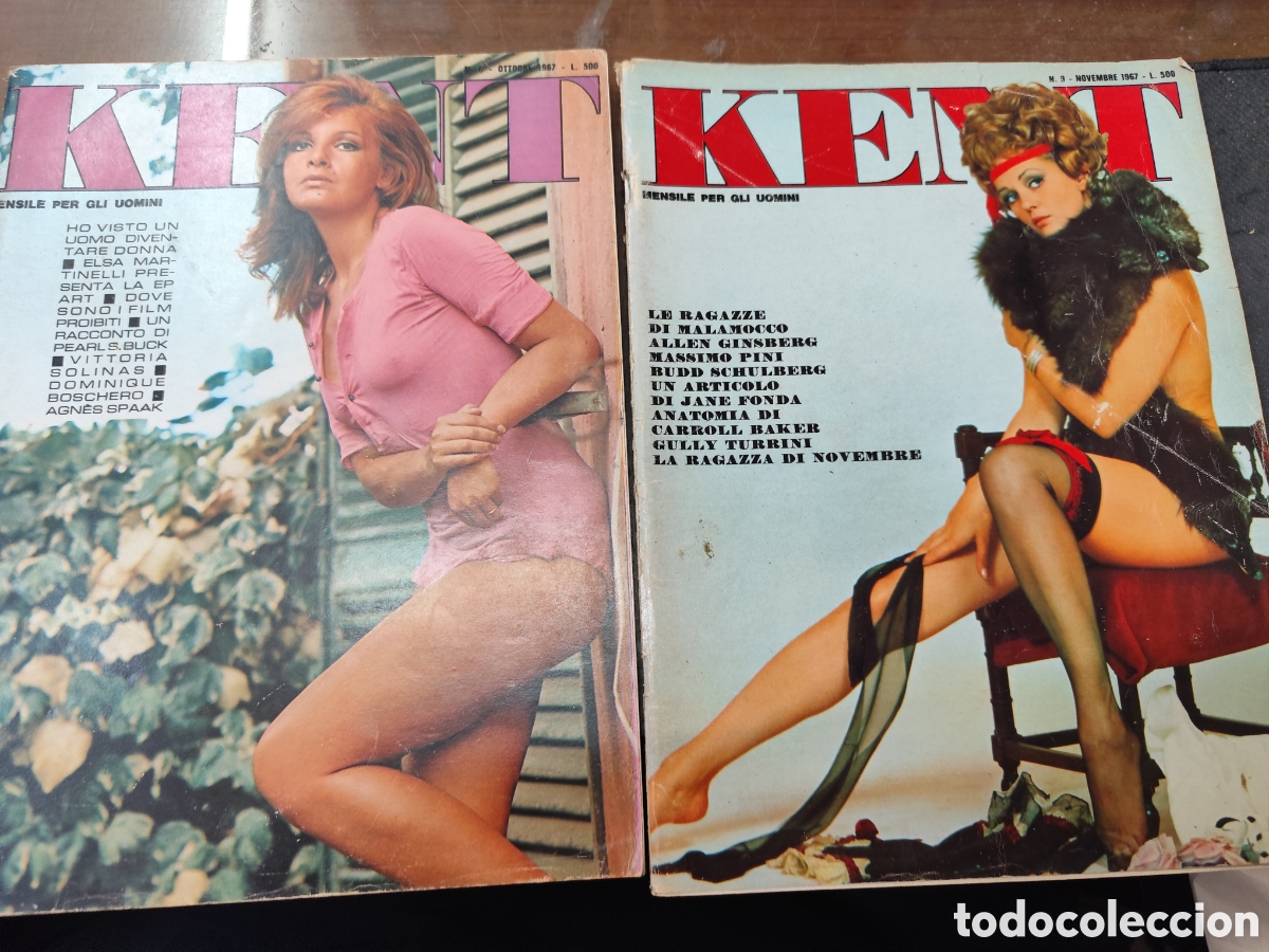 Colecionismo de Revistas e Jornais: Lote de 2 ejemplares Kent mensilen per gli uomini. En italiano. Er&oacute;tica. A&ntilde;o 1967