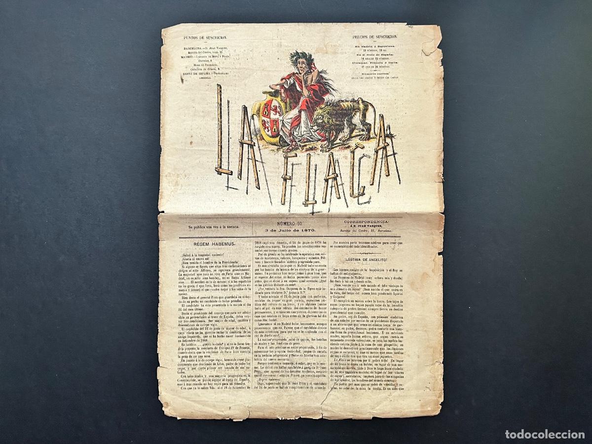 Coleccionismo de revistas y peri&oacute;dicos: LA FLACA - NUMERO 52 A&Ntilde;O 1870 - REVISTA ANTIGUA ORIGINAL ILUSTRADA