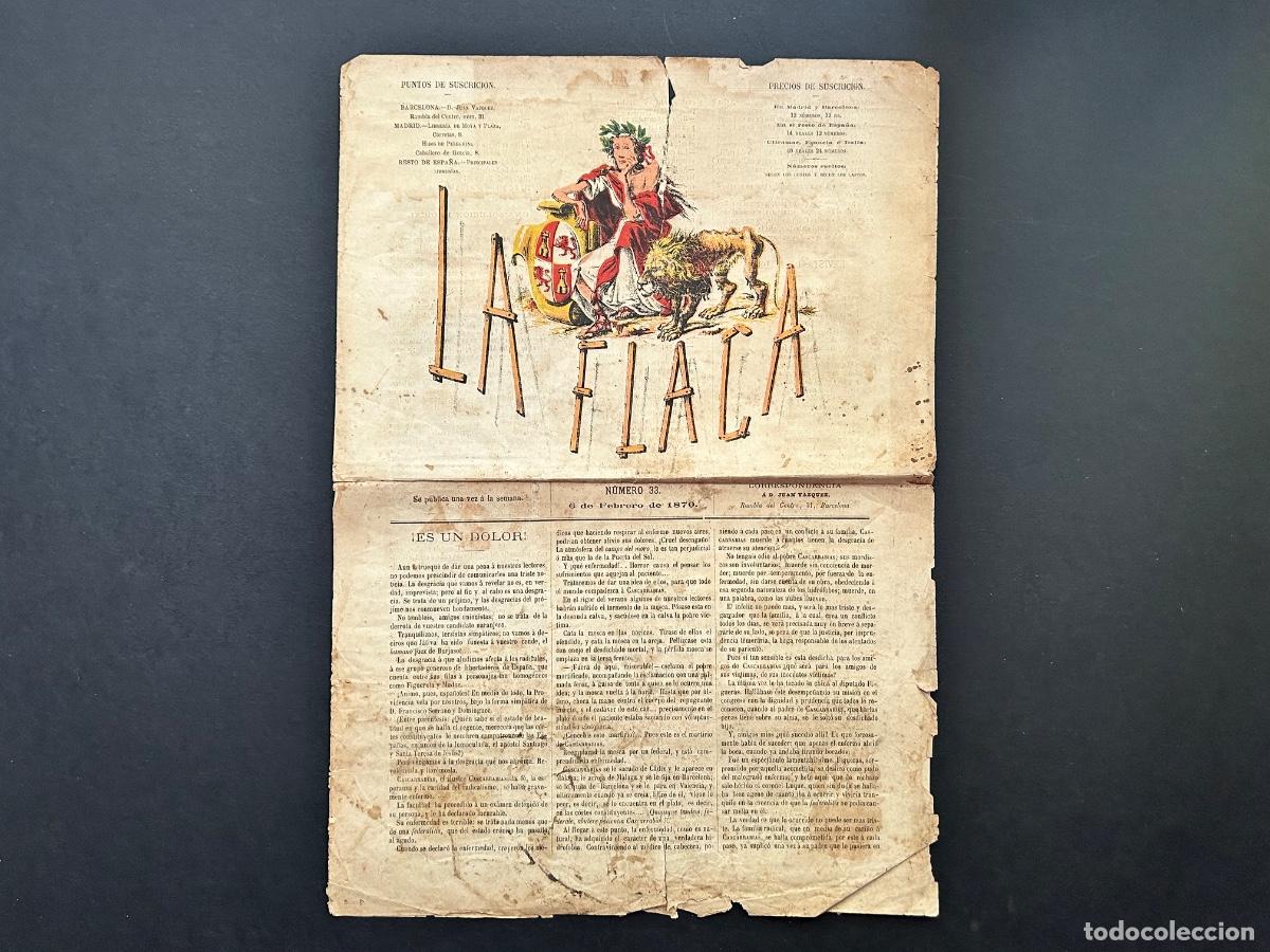 Collection Magazines and Newspapers: LA FLACA - NUMERO 33 A&Ntilde;O 1870 - REVISTA ANTIGUA ORIGINAL ILUSTRADA